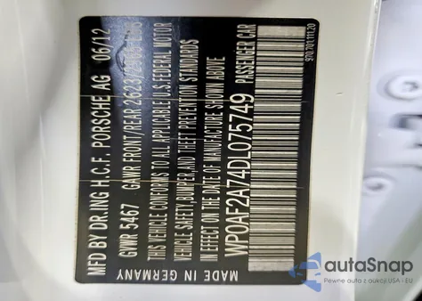 2013 Porsche Panamera Gts z USA, uszkodzony, nr VIN WP0AF2A74DL075749